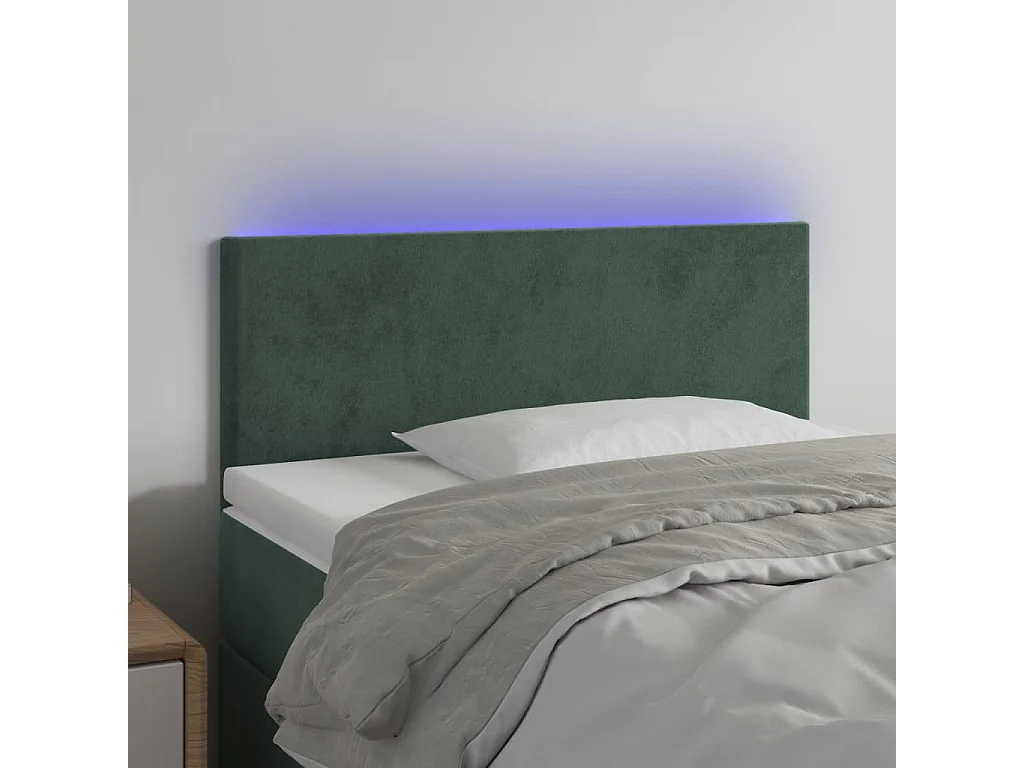 Hoofdbord | Hoofdeinde LED 100x5x78/88 cm fluweel donkergroen