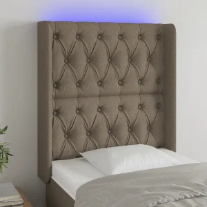 Hoofdbord | Hoofdeinde LED 83x16x118/128 cm stof taupe