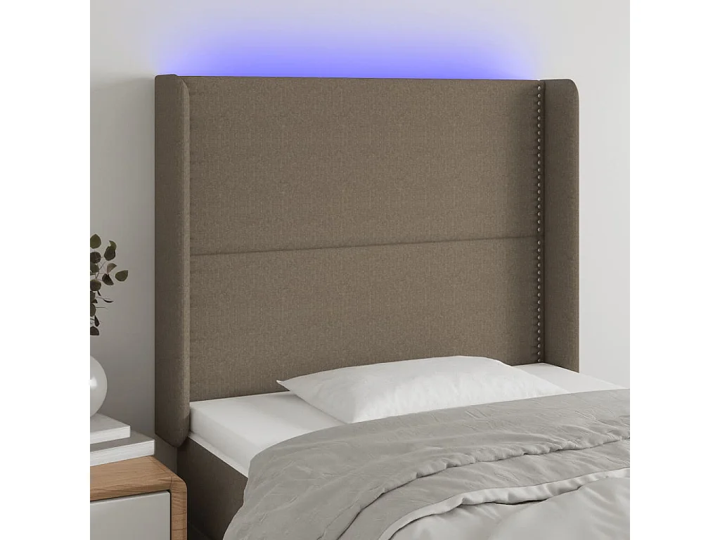 Hoofdbord | Hoofdeinde LED 103x16x118/128 cm stof taupe