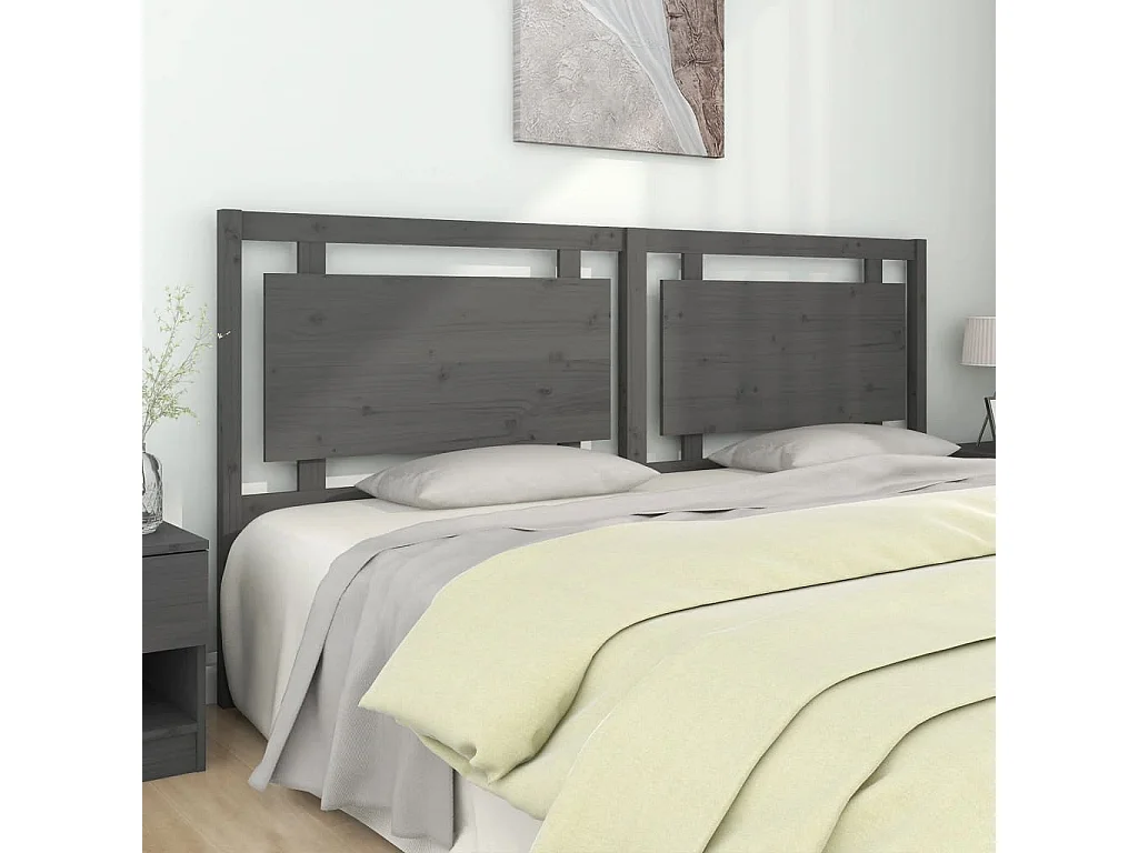 Hoofdbord | Hoofdeinde 205,5x4x100 cm massief grenenhout grijs