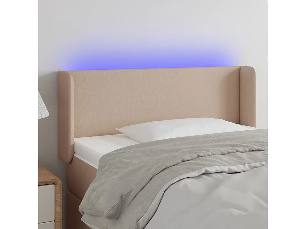 Hoofdbord | Hoofdeinde LED 103x16x78/88 cm kunstleer cappuccinokleurig