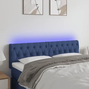 Hoofdbord | Hoofdeinde LED 160x7x78/88 cm stof blauw Hoofdbord | Hoofdeinde LED 160x7x78/88 cm stof blauw