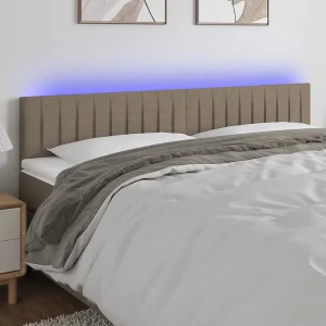 Hoofdbord | Hoofdeinde LED 180x5x78/88 cm stof taupe