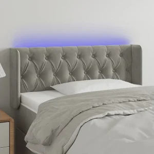 Hoofdbord | Hoofdeinde LED 93x16x78/88 cm fluweel lichtgrijs Hoofdbord | Hoofdeinde LED 93x16x78/88 cm fluweel lichtgrijs