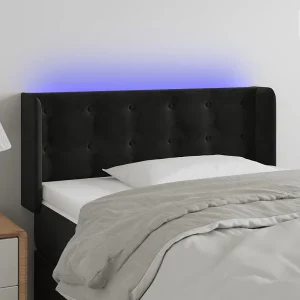 Hoofdbord | Hoofdeinde LED 103x16x78/88 cm fluweel zwart Hoofdbord | Hoofdeinde LED 103x16x78/88 cm fluweel zwart