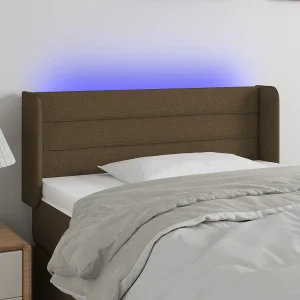 Hoofdbord | Hoofdeinde LED 83x16x78/88 cm stof donkerbruin Hoofdbord | Hoofdeinde LED 83x16x78/88 cm stof donkerbruin