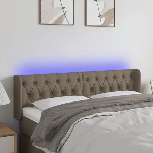 Hoofdbord | Hoofdeinde LED 163x16x78/88 cm stof taupe