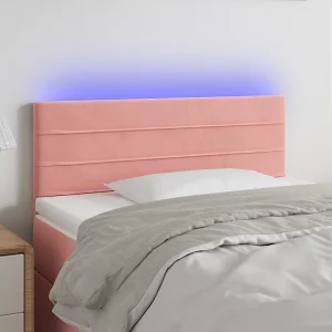 Hoofdbord | Hoofdeinde LED 90x5x78/88 cm fluweel roze Hoofdbord | Hoofdeinde LED 90x5x78/88 cm fluweel roze