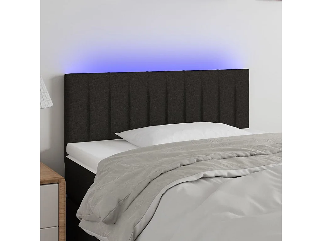 Hoofdbord | Hoofdeinde LED 90x5x78/88 cm stof zwart