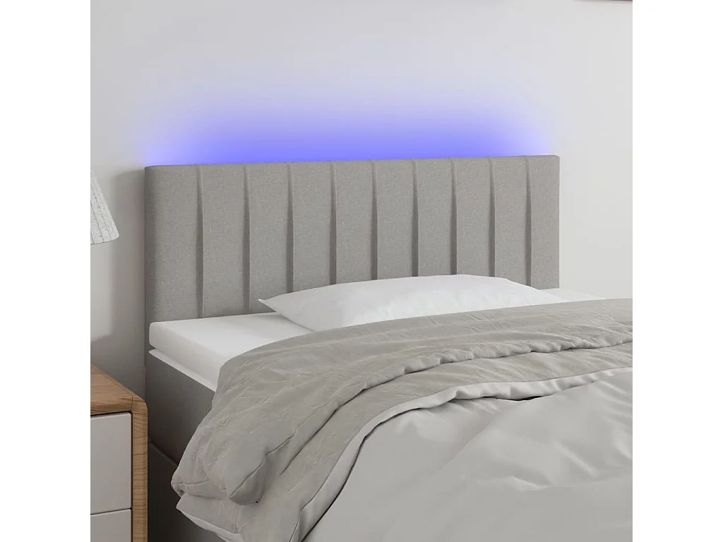 Hoofdbord | Hoofdeinde LED 80x5x78/88 cm stof lichtgrijs