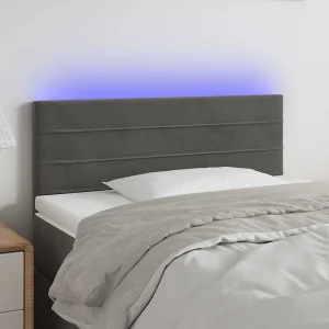 Hoofdbord | Hoofdeinde LED 90x5x78/88 cm fluweel donkergrijs Hoofdbord | Hoofdeinde LED 90x5x78/88 cm fluweel donkergrijs