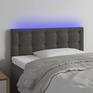 Hoofdbord | Hoofdeinde LED 100x5x78/88 cm fluweel donkergrijs Hoofdbord | Hoofdeinde LED 100x5x78/88 cm fluweel donkergrijs