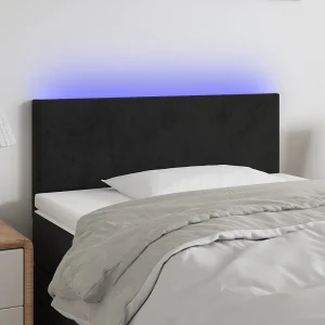 Hoofdbord | Hoofdeinde LED 80x5x78/88 cm fluweel zwart
