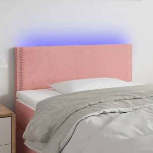 Hoofdbord | Hoofdeinde LED 100x5x78/88 cm fluweel roze Hoofdbord | Hoofdeinde LED 100x5x78/88 cm fluweel roze