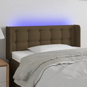 Hoofdbord | Hoofdeinde LED 103x16x78/88 cm stof donkerbruin Hoofdbord | Hoofdeinde LED 103x16x78/88 cm stof donkerbruin