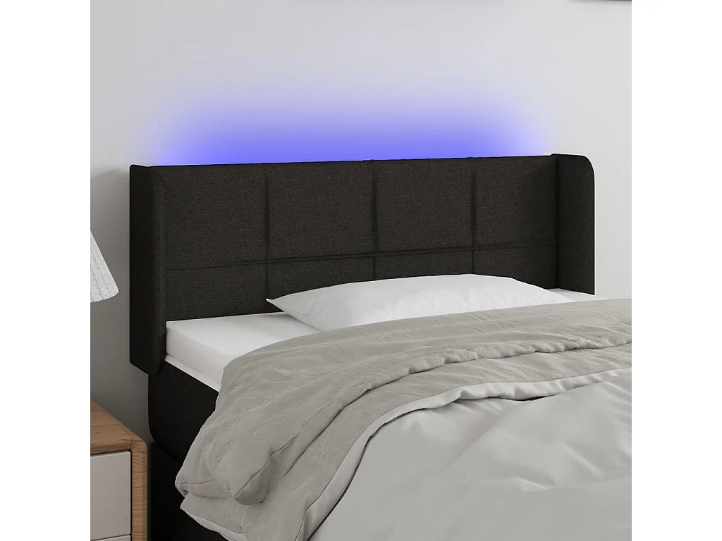 Hoofdbord | Hoofdeinde LED 93x16x78/88 cm stof zwart
