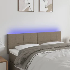Hoofdbord | Hoofdeinde LED 144x5x78/88 cm stof taupe