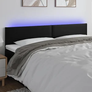 Hoofdbord | Hoofdeinde LED 180x5x78/88 cm kunstleer zwart Hoofdbord | Hoofdeinde LED 180x5x78/88 cm kunstleer zwart