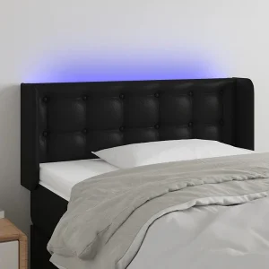 Hoofdbord | Hoofdeinde LED 103x16x78/88 cm kunstleer zwart Hoofdbord | Hoofdeinde LED 103x16x78/88 cm kunstleer zwart