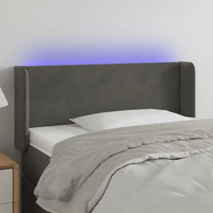 Hoofdbord | Hoofdeinde LED 103x16x78/88 cm fluweel donkergrijs Hoofdbord | Hoofdeinde LED 103x16x78/88 cm fluweel donkergrijs
