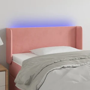 Hoofdbord | Hoofdeinde LED 93x16x78/88 cm fluweel roze Hoofdbord | Hoofdeinde LED 93x16x78/88 cm fluweel roze