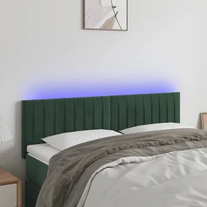 Hoofdbord | Hoofdeinde LED 144x5x78/88 cm fluweel donkergroen Hoofdbord | Hoofdeinde LED 144x5x78/88 cm fluweel donkergroen