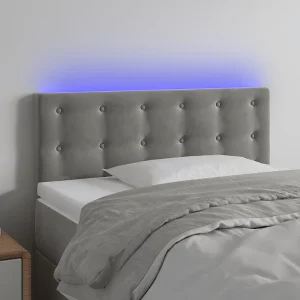 Hoofdbord | Hoofdeinde LED 100x5x78/88 cm fluweel lichtgrijs Hoofdbord | Hoofdeinde LED 100x5x78/88 cm fluweel lichtgrijs