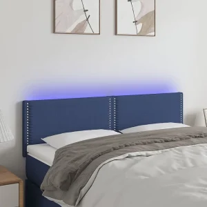 Hoofdbord | Hoofdeinde LED 144x5x78/88 cm stof blauw