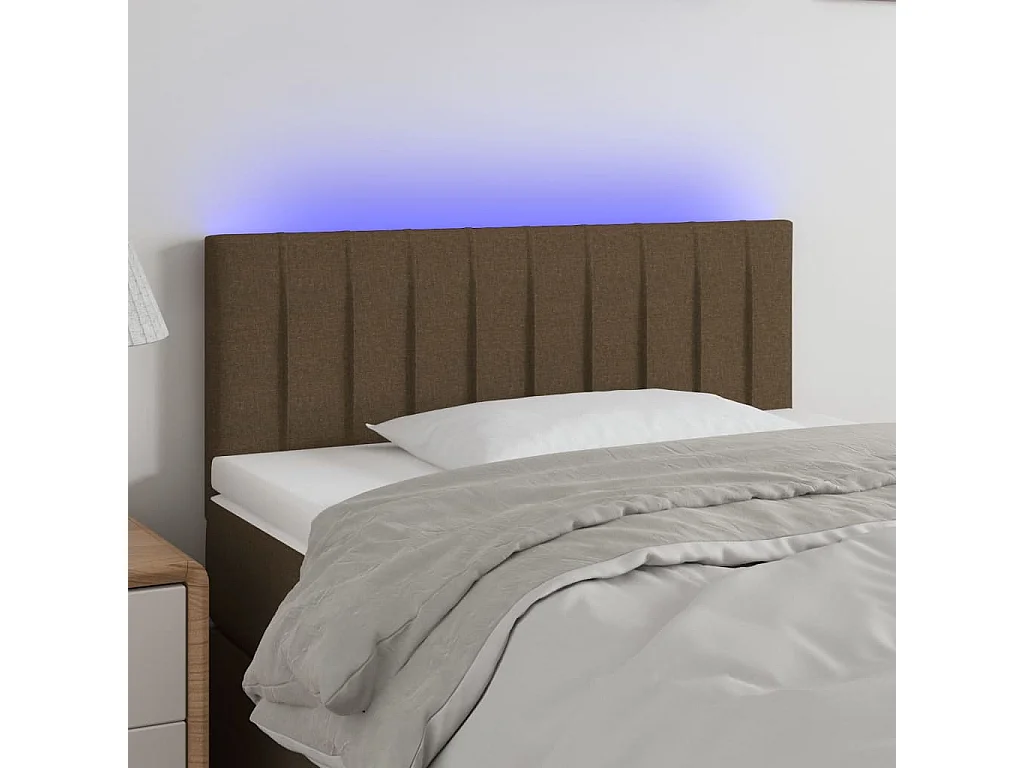 Hoofdbord | Hoofdeinde LED 80x5x78/88 cm stof donkerbruin