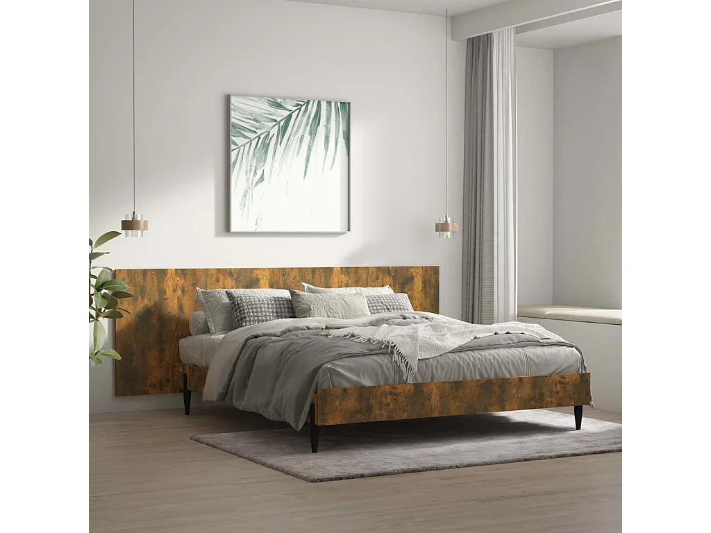 Hoofdbord | Hoofdeinde wandmodel 240x1,5x80 cm bewerkt hout gerookt eiken