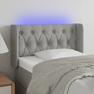 Hoofdbord | Hoofdeinde LED 83x16x78/88 cm stof lichtgrijs Hoofdbord | Hoofdeinde LED 83x16x78/88 cm stof lichtgrijs