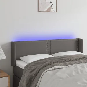 Hoofdbord | Hoofdeinde LED 147x16x78/88 cm kunstleer grijs