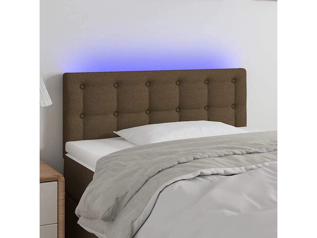 Hoofdbord | Hoofdeinde LED 80x5x78/88 cm stof donkerbruin
