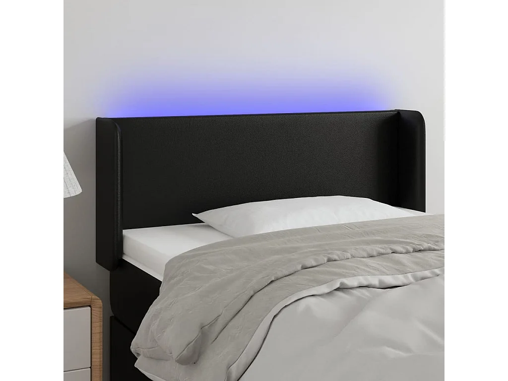 Hoofdbord | Hoofdeinde LED 103x16x78/88 cm kunstleer zwart