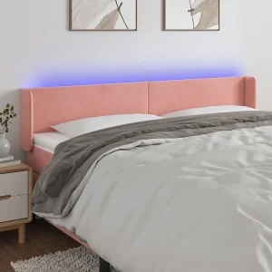 Hoofdbord | Hoofdeinde LED 163x16x78/88 cm fluweel roze Hoofdbord | Hoofdeinde LED 163x16x78/88 cm fluweel roze