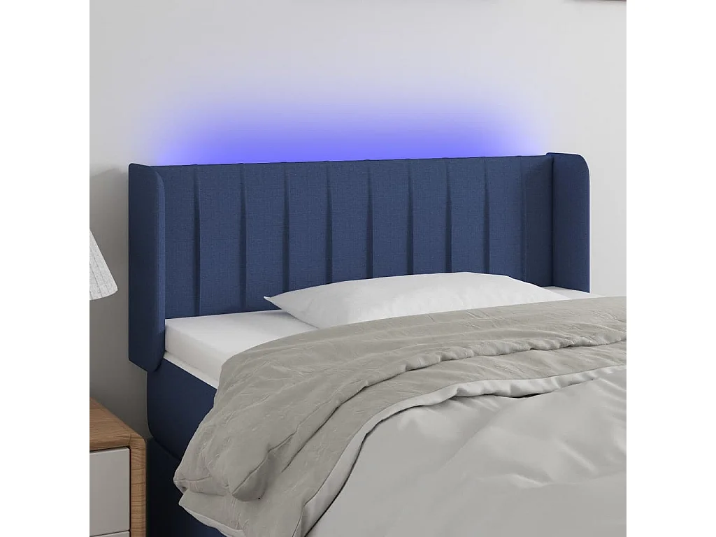Hoofdbord | Hoofdeinde LED 103x16x78/88 cm stof blauw