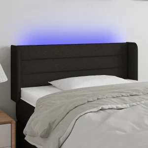 Hoofdbord | Hoofdeinde LED 83x16x78/88 cm stof zwart Hoofdbord | Hoofdeinde LED 83x16x78/88 cm stof zwart