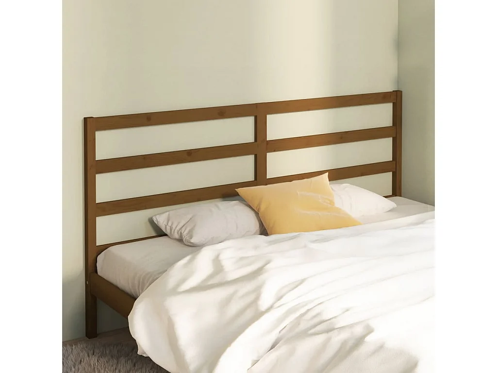 Hoofdbord | Hoofdeinde 206x4x100 cm massief grenenhout honingbruin