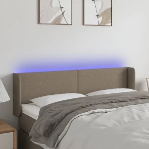 Hoofdbord | Hoofdeinde LED 147x16x78/88 cm stof taupe Hoofdbord | Hoofdeinde LED 147x16x78/88 cm stof taupe