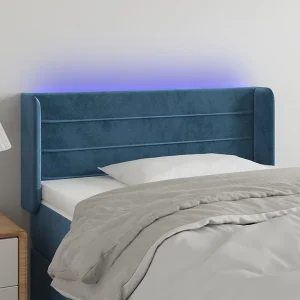 Hoofdbord | Hoofdeinde LED 93x16x78/88 cm fluweel blauw Hoofdbord | Hoofdeinde LED 93x16x78/88 cm fluweel blauw