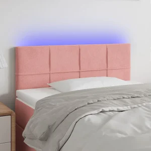 Hoofdbord | Hoofdeinde LED 100x5x78/88 cm fluweel roze Hoofdbord | Hoofdeinde LED 100x5x78/88 cm fluweel roze
