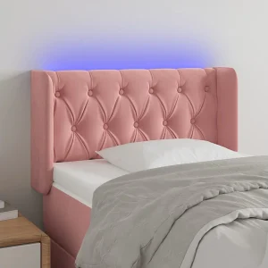 Hoofdbord | Hoofdeinde LED 83x16x78/88 cm fluweel roze