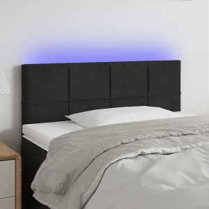 Hoofdbord | Hoofdeinde LED 100x5x78/88 cm fluweel zwart Hoofdbord | Hoofdeinde LED 100x5x78/88 cm fluweel zwart