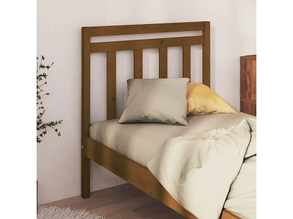 Hoofdbord | Hoofdeinde 106x4x100 cm massief grenenhout honingbruin