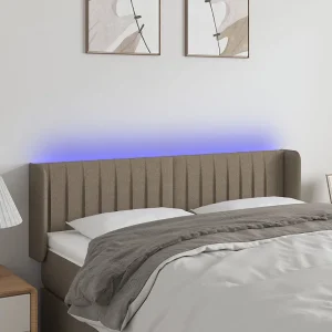 Hoofdbord | Hoofdeinde LED 147x16x78/88 cm stof taupe Hoofdbord | Hoofdeinde LED 147x16x78/88 cm stof taupe