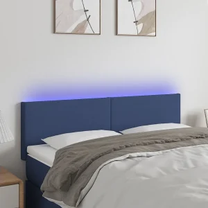 Hoofdbord | Hoofdeinde LED 144x5x78/88 cm stof blauw