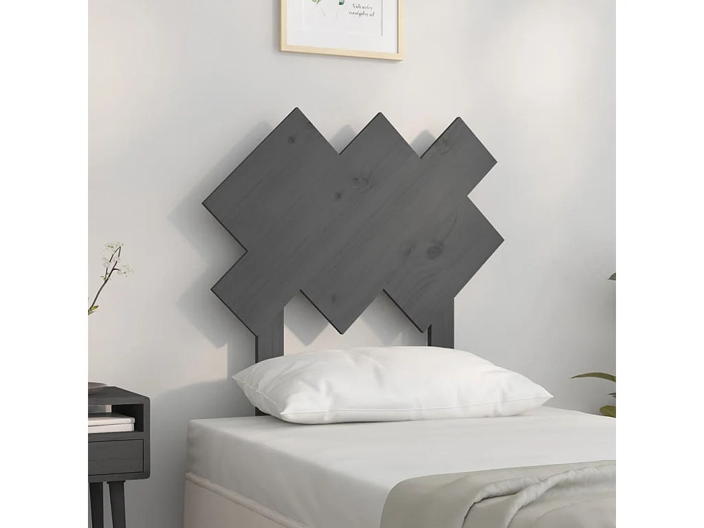 Hoofdbord | Hoofdeinde 72,5x3x81 cm massief grenenhout grijs