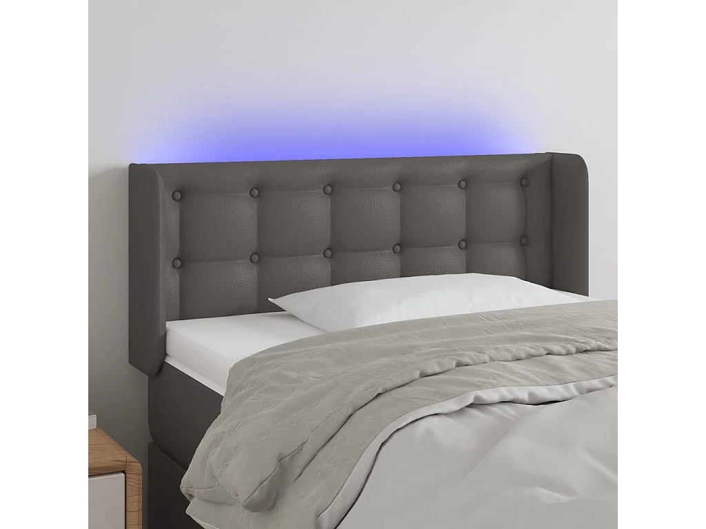 Hoofdbord | Hoofdeinde LED 103x16x78/88 cm kunstleer grijs