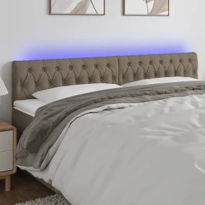 Hoofdbord | Hoofdeinde LED 180x7x78/88 cm stof taupe Hoofdbord | Hoofdeinde LED 180x7x78/88 cm stof taupe