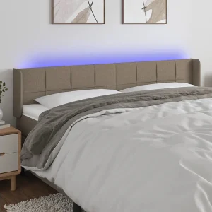 Hoofdbord | Hoofdeinde LED 183x16x78/88 cm stof taupe